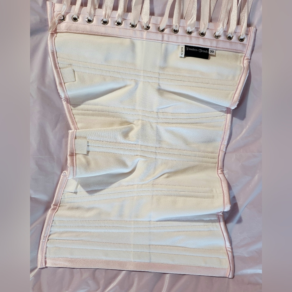 Timeless Trends 30 inch Steel Boned Hourglass Standard Length Baby Pink Corset - Picture 8 of 11